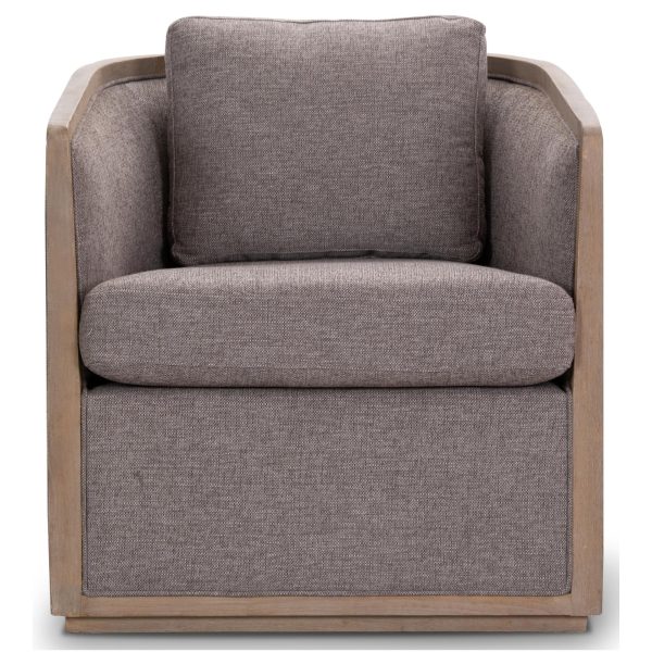 Moonlight Pine Fabric Club Armchair Executive Sofa Tub Chair – Grey