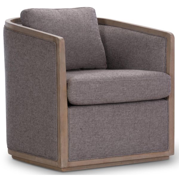 Moonlight Pine Fabric Club Armchair Executive Sofa Tub Chair – Grey