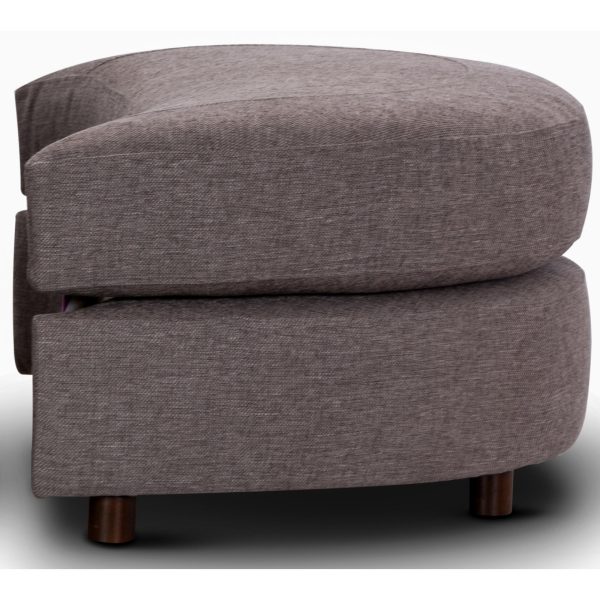 Sunshine Single Sofa Chair Fabric Swivel Ottoman – Grey