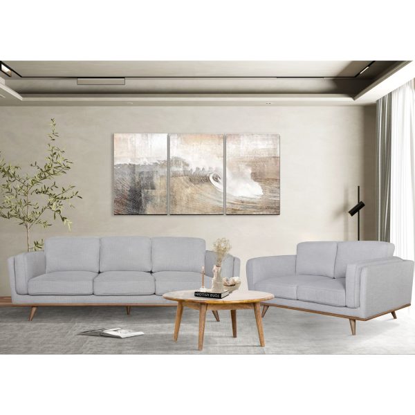 Dodworth 2 + 3 Seater Sofa Set Fabric Uplholstered Lounge Couch – Grey