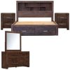 Catmint 5pc King Bed Suite Bedside Dresser Bedroom Furniture Package Grey Stone