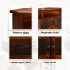 Umber Corner ETU Entertainment TV Unit 126cm 2 Door Solid Pine Wood – Dark Brown