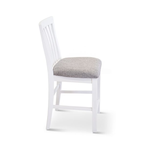Laelia Tall Bar Chair Stool Set of 2 Solid Acacia Wood Coastal Furniture – White
