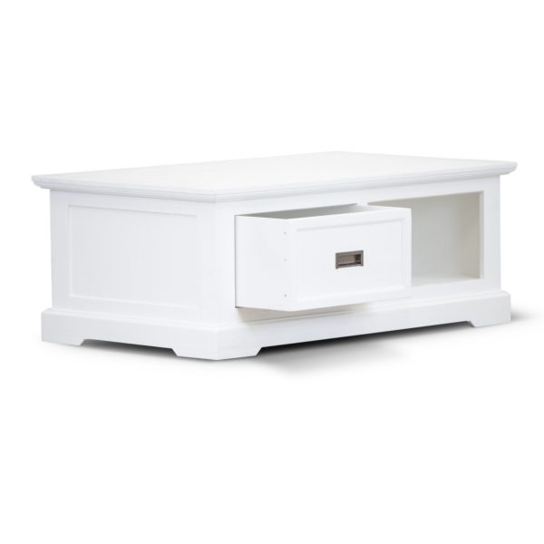 Laelia Coffee Table 120cm Solid Acacia Timber Wood Coastal Furniture – White