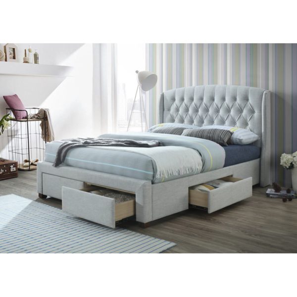 Honeydew Queen Size Bed Frame Timber Mattress Base With Storage Drawers – Beige