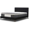 Volga Queen Bed Platform Frame Fabric Upholstered Mattress Base – Charcoal