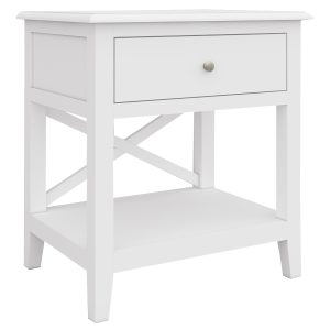 Daisy Side Table Desk Sofa End Table Solid Acacia Wood Hampton Furniture – White