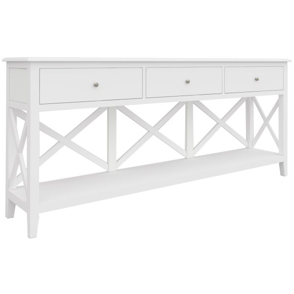 Daisy Console Hallway Entry Table 176cm Solid Acacia Timber Wood Hampton – White