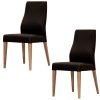 Rosemallow Dining Chair Set of 2 PU Leather Seat Solid Messmate Timber – Black