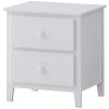 Wisteria Bedside Nightstand 2 Drawers Storage Cabinet Shelf Side Table – White