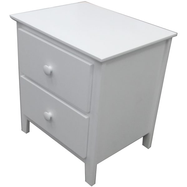 Wisteria Bedside Nightstand 2 Drawers Storage Cabinet Shelf Side Table – White