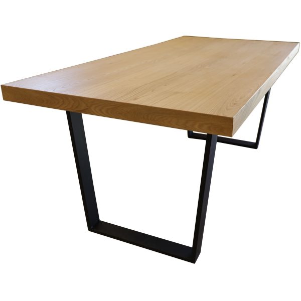Petunia  Dining Table 180cm Elm Timber Wood Black Metal Leg – Natural