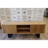 Petunia  ETU Entertainment TV Unit 160cm Elm Timber Wood 2 Door – Natural