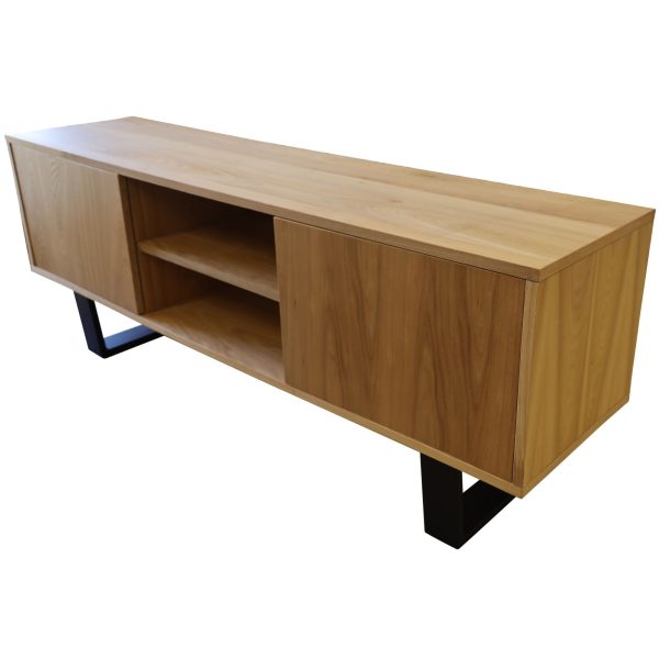 Petunia  ETU Entertainment TV Unit 160cm Elm Timber Wood 2 Door – Natural