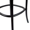 Aster Crossback Bar Stools Dining Chair Solid Birch Timber Rattan Seat – Black