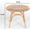 Holly 65cm Round Side Table Mango Wood Top Rattan Frame – Natural