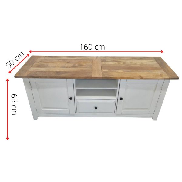 Lavasa ETU Entertainment TV Unit 160cm 2 Door Mango Wood Farmhouse Furniture