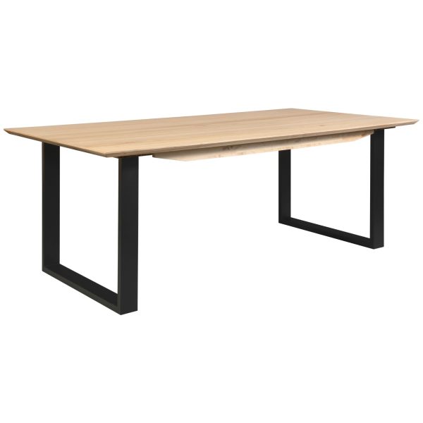 Aconite Dining Table 180cm Solid Messmate Timber Wood Black Metal Leg – Natural