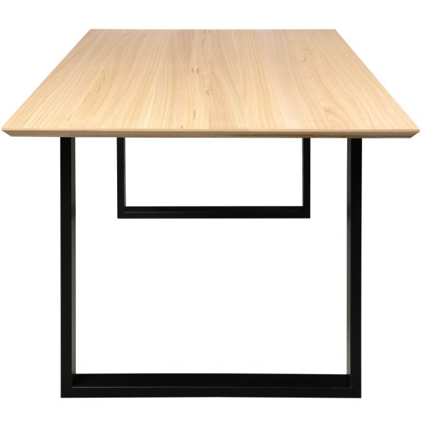 Aconite Dining Table 180cm Solid Messmate Timber Wood Black Metal Leg – Natural