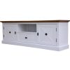 Beechworth ETU Entertainment TV Unit 180cm Solid Pine Wood Hampton Style – Grey