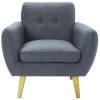 Dane Single Seater Fabric Upholstered Sofa Armchair Lounge Couch – Dark Grey