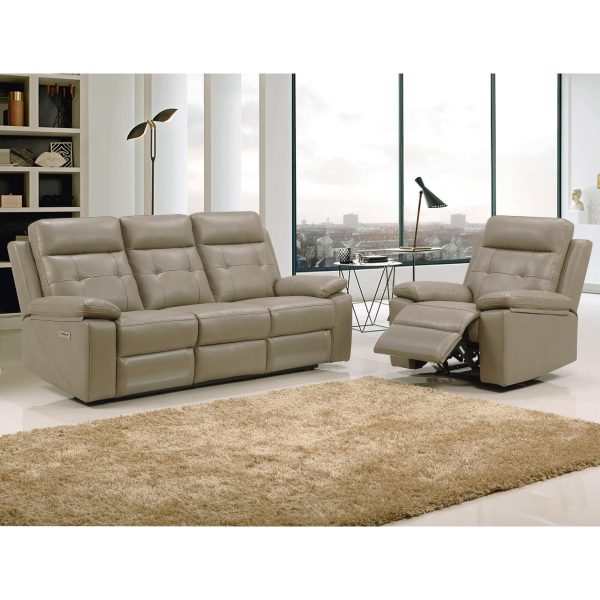 Epping 3 + 1 Seater Electric Recliner Sofa Genuine Leather Home Theater Lounge