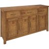 Birdsville Buffet Table 161cm 4 Door 3 Drawer Solid Mt Ash Timber Wood – Brown