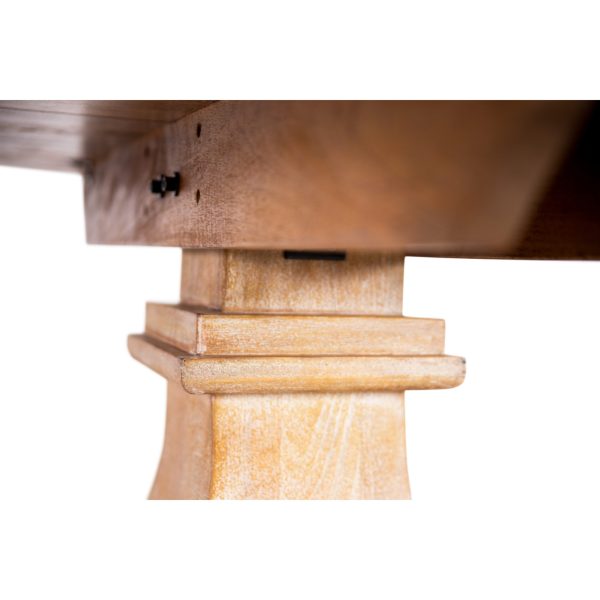 Gloriosa Dining Table 230cm 8 Pax Pedestal Solid Mango Timber Wood – Honey Wash