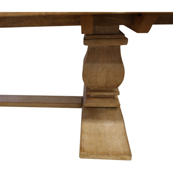 Gloriosa Coffee Table 140cm Pedestal Solid Mango Timber Wood – Honey Wash