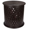 Pansy  Wooden Round 50cm Side Table Sofa End Tables – Brown