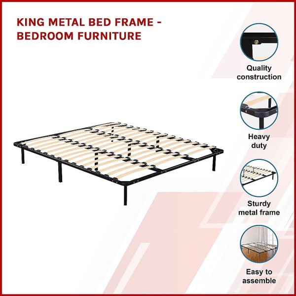 King Metal Bed Frame – Bedroom Furniture