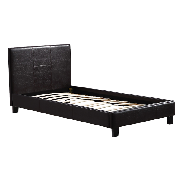 Single PU Leather Bed Frame Brown