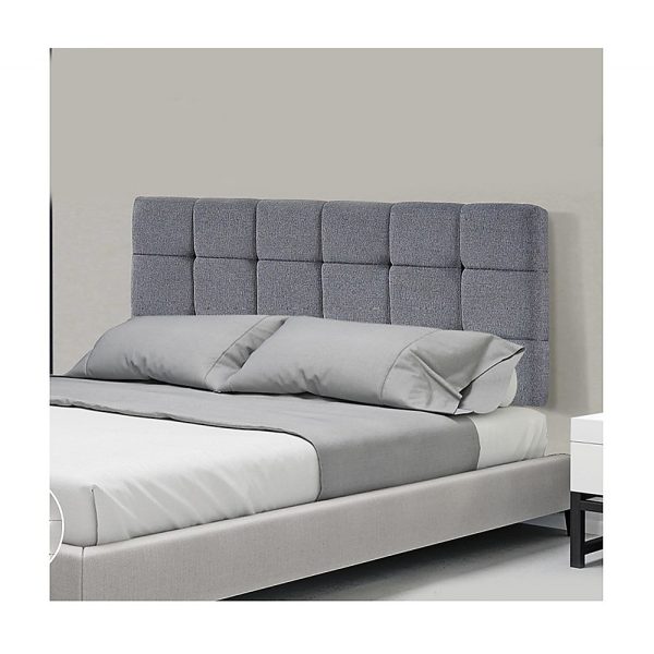 Linen Fabric Double Bed Deluxe Headboard Bedhead – Grey