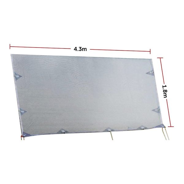 4.3m Caravan Privacy Screen Side Sunscreen Sun Shade for 15′ Roll Out Awning