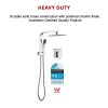 WELS 8″ Rain Shower Head Set Square Dual Heads Faucet High Pressure With Mixer