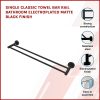 Single Classic Towel Bar Rail Bathroom Electroplated Matte Black Finish