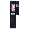 Padlock-operated lock 2-Door Vertical Locker for Office Gym Shed School Home Storage Black