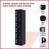 3-Digit Combination Lock 6-Door Locker for Office Gym Shed School Home Storage Black