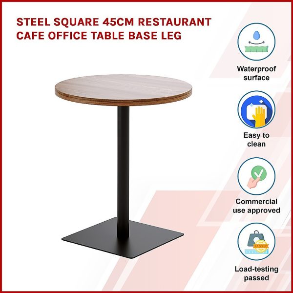 Steel Square 45cm Restaurant Cafe Office Table Base Leg