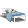 Single Size Wooden Bed Frame – White