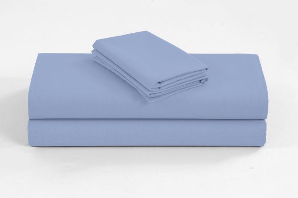 Elan Linen 1200TC Organic Cotton Sky Blue King Single Bed Sheet Set