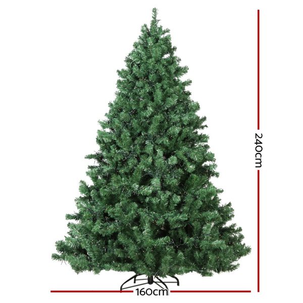 Jingle Jollys Christmas Tree 2.4M Xmas Tree with 3190 LED Lights Warm White