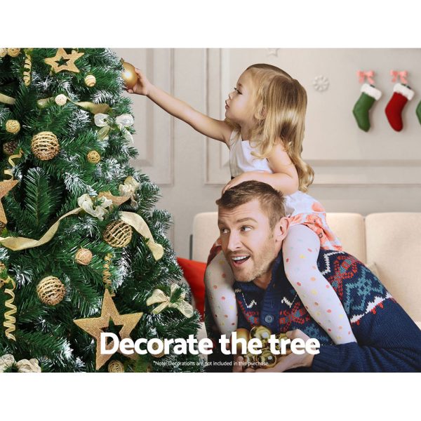 Jingle Jollys Christmas Tree 2.1M Xmas Trees Decorations Snowy Green 1000 Tips