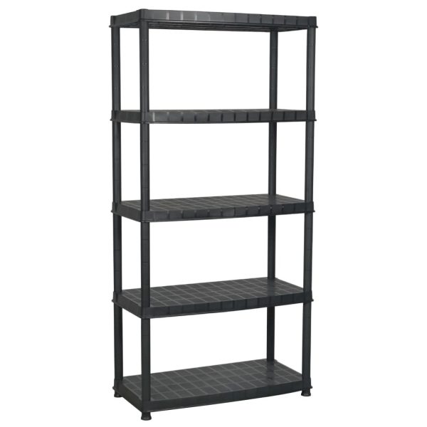 Storage Shelf 5-Tier Black 91.5×45.7×185 cm Plastic