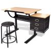 Three Drawers Drawing Table with Stool