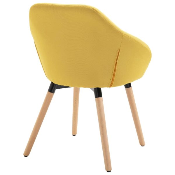 Dining Chairs 4 pcs Yellow Fabric