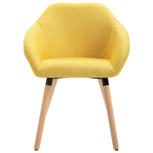Dining Chairs 6 pcs Yellow Fabric