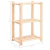 3-Tier Storage Rack 60x38x90 cm Solid Wood Pine 150 kg