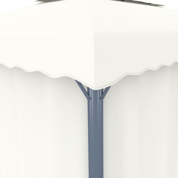Gazebo with Curtain 4×3 m Cream White Aluminium