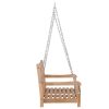 Swing Bench with Anthracite Cushion 120 cm Solid Teak Wood